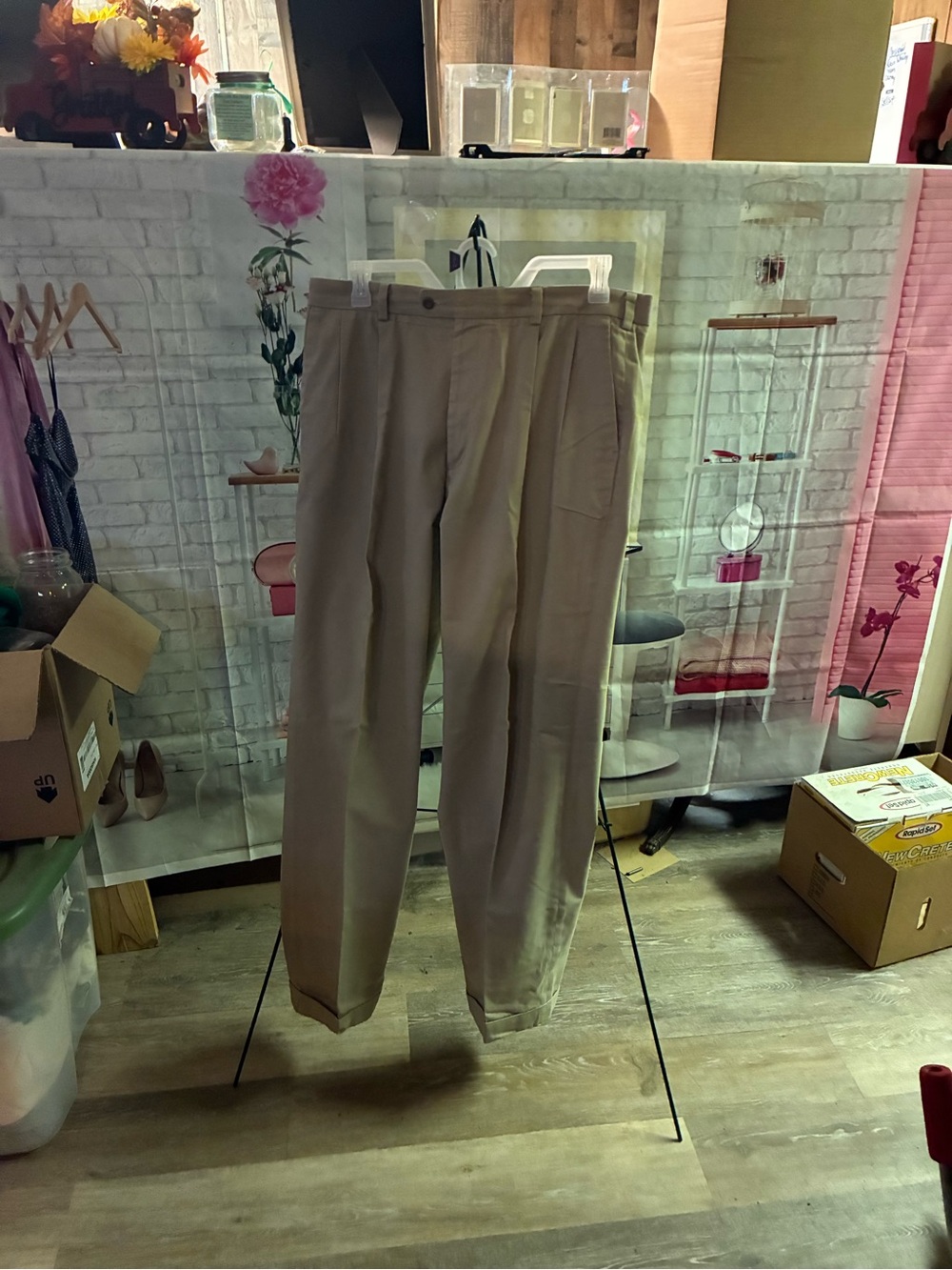 Men's Khaki Straight-Leg Pants